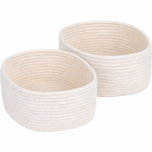Small Storage Baskets - Off White - 2 Packs