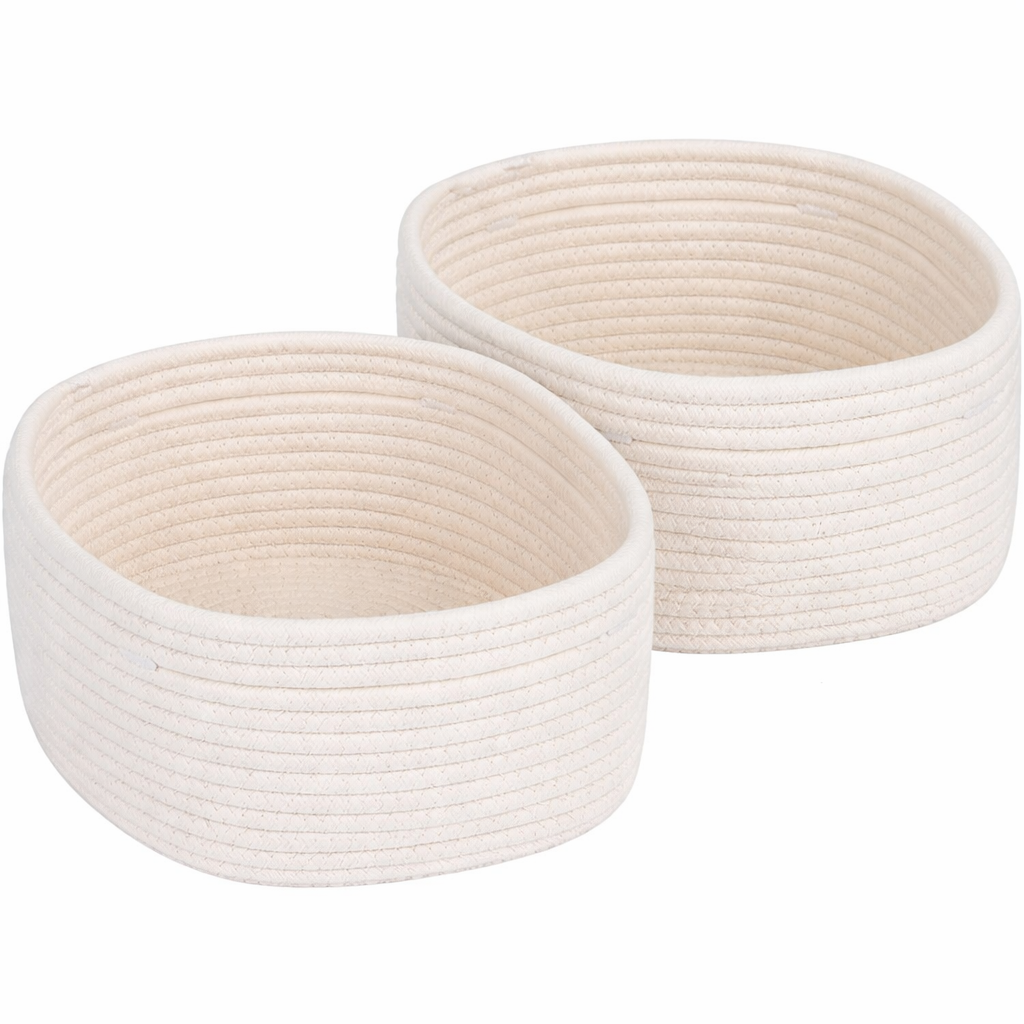 Small Storage Baskets - Off White - 2 Packs