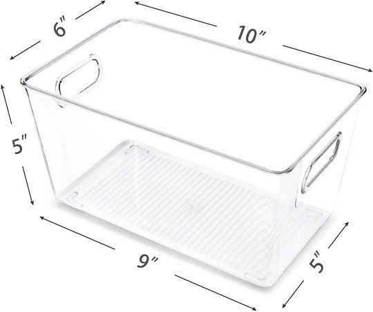 Clear Plastic Pantry Organizer Bins - Medium- 2 Pack - Image 4