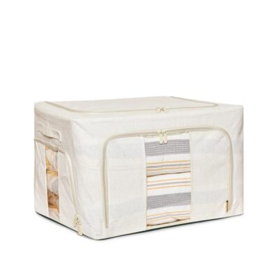 Collapsible Linen Storage Box - Beige - 2 Pack