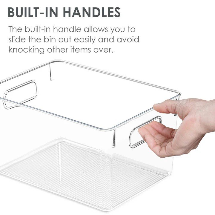 Clear Plastic Pantry Organizer Bins - Medium- 2 Pack - Image 6